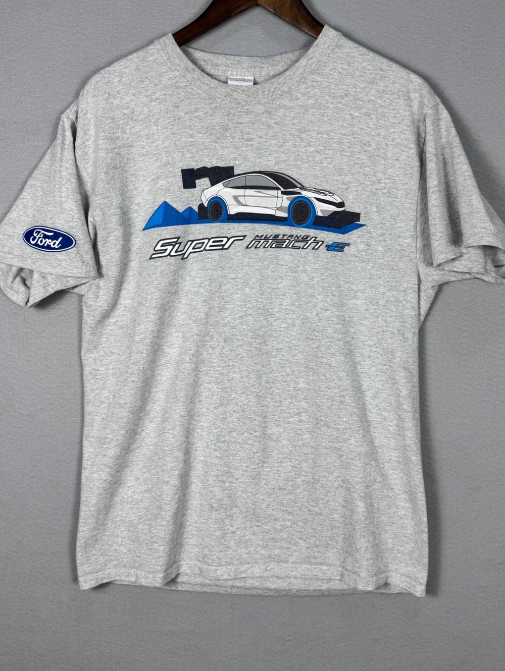 Ford Mens Large Gray Graphic T-Shirt Super Mach E